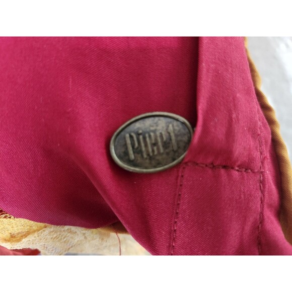 Pier 1 Imports Set of Two Decorative Pillows Red Ruffles BOHO Bohemian 17"x13” - Picture 6 of 8